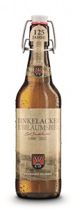 Das Dinkelacker Jubiläumsbier, ein naturtrübes Kellerbier in der Bügelflasche.